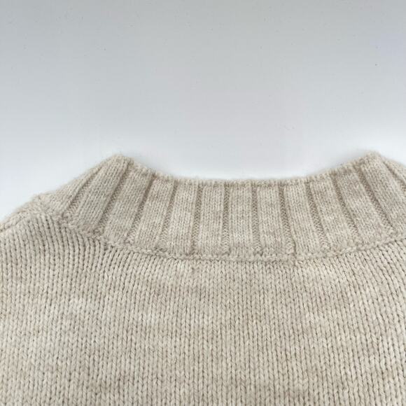 By Anthropologie | Ivory Oversized Preppy Cable Knit Sweater Vest XXS - Picture 9 of 15